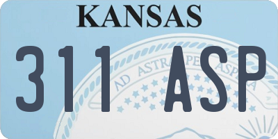 KS license plate 311ASP