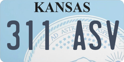 KS license plate 311ASV