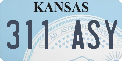 KS license plate 311ASY