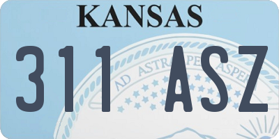 KS license plate 311ASZ