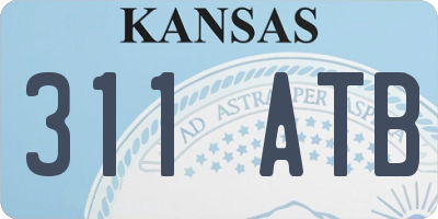 KS license plate 311ATB