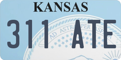 KS license plate 311ATE