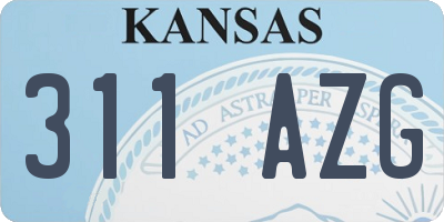 KS license plate 311AZG