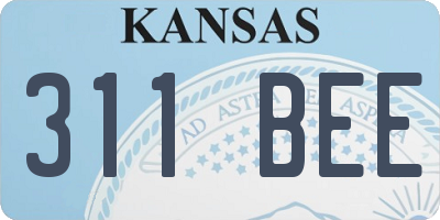 KS license plate 311BEE