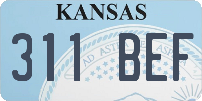 KS license plate 311BEF