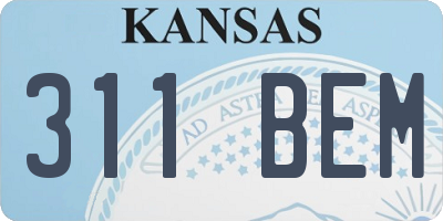 KS license plate 311BEM
