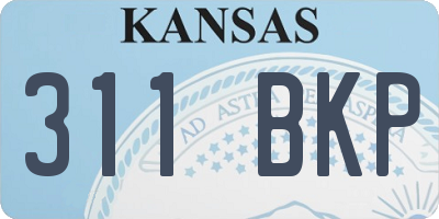 KS license plate 311BKP