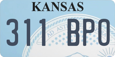 KS license plate 311BPO