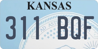 KS license plate 311BQF