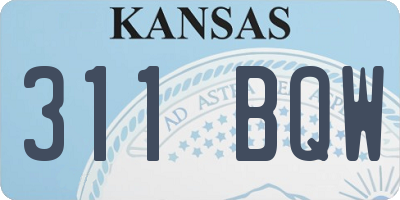 KS license plate 311BQW