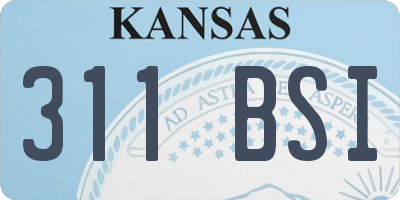 KS license plate 311BSI