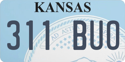 KS license plate 311BUO