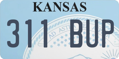 KS license plate 311BUP