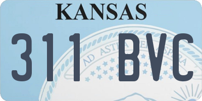 KS license plate 311BVC