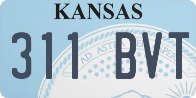 KS license plate 311BVT