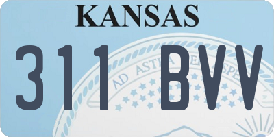 KS license plate 311BVV