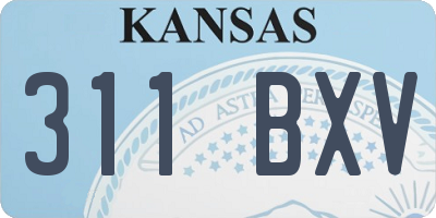 KS license plate 311BXV