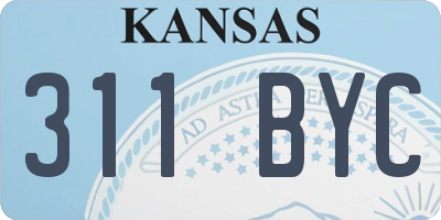 KS license plate 311BYC