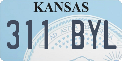 KS license plate 311BYL