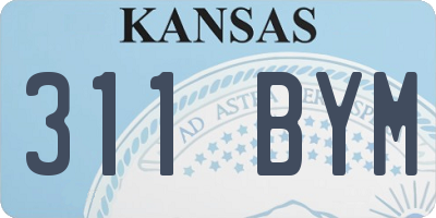 KS license plate 311BYM