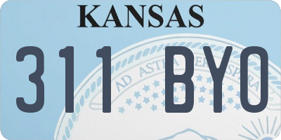 KS license plate 311BYO