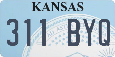 KS license plate 311BYQ