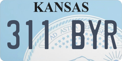 KS license plate 311BYR