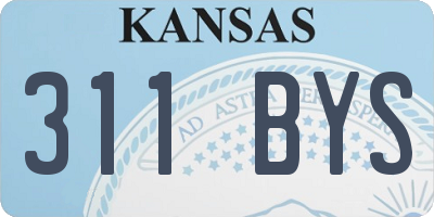 KS license plate 311BYS
