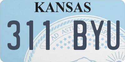KS license plate 311BYU