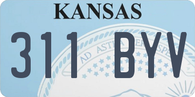 KS license plate 311BYV