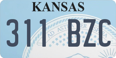 KS license plate 311BZC