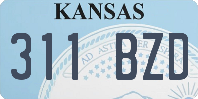 KS license plate 311BZD