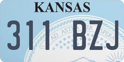 KS license plate 311BZJ