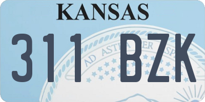 KS license plate 311BZK