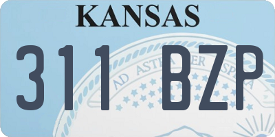 KS license plate 311BZP