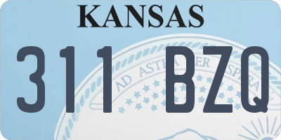 KS license plate 311BZQ