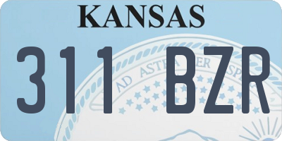 KS license plate 311BZR