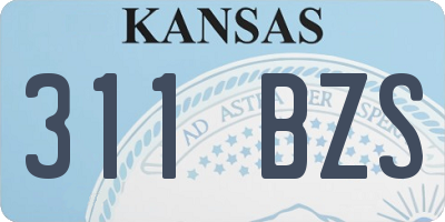 KS license plate 311BZS
