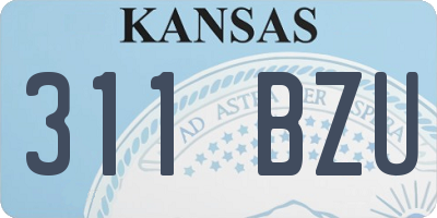 KS license plate 311BZU