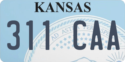 KS license plate 311CAA