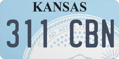 KS license plate 311CBN
