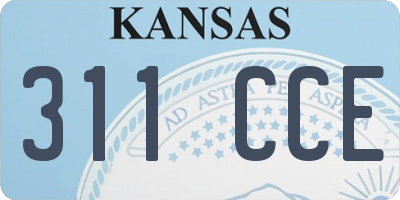 KS license plate 311CCE