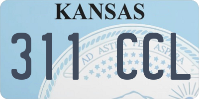 KS license plate 311CCL