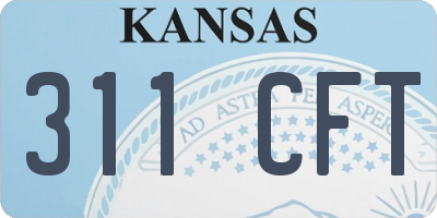 KS license plate 311CFT