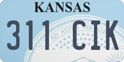 KS license plate 311CIK