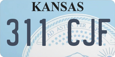 KS license plate 311CJF