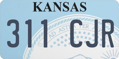 KS license plate 311CJR
