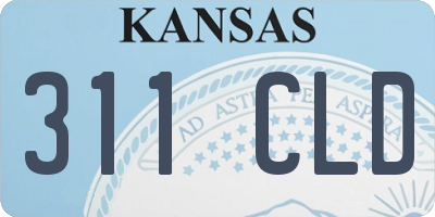 KS license plate 311CLD