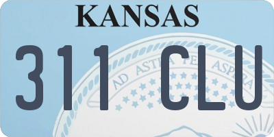 KS license plate 311CLU