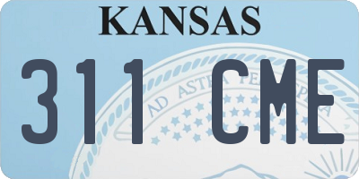 KS license plate 311CME